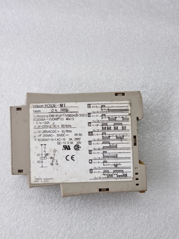 Omron H3DE-M1 Solid State DIN Multi-Function Timer, 0.1s-120hr, 24-230VAC/DC